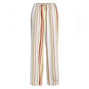 Striped Wide-Leg Drawstring Pants - Multi